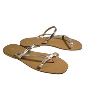 Seychelles Laid Back Gold Metallic Leather Sandals Womens Size 6 NEW